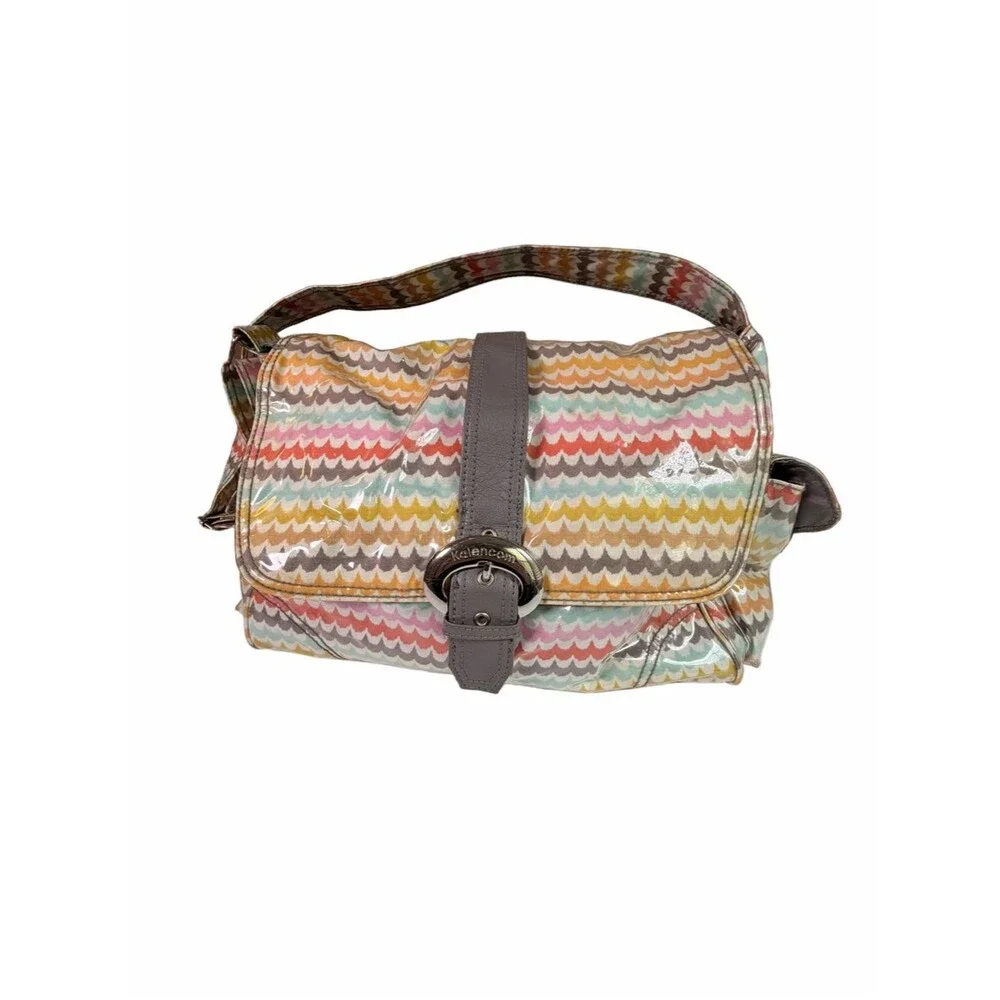 Kalencom Multicolor ChevronPrint Baby Diaper Bag w Buckle Strap & Changing Pad